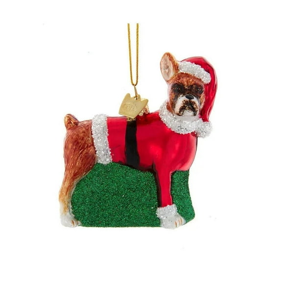 Noble Gems‚Ñ¢ Glass Boxer With Santa Suit Ornament
