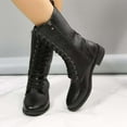 thumbnail image 1 of Aqestyerly Bottes d'Hiver pour Femmes Confortables Antidérapantes Chaussures de Marche d'Extérieur Élégantes Chaudes à Talon Bas Bottines pour Temps Froid HWRETIE, 1 of 6