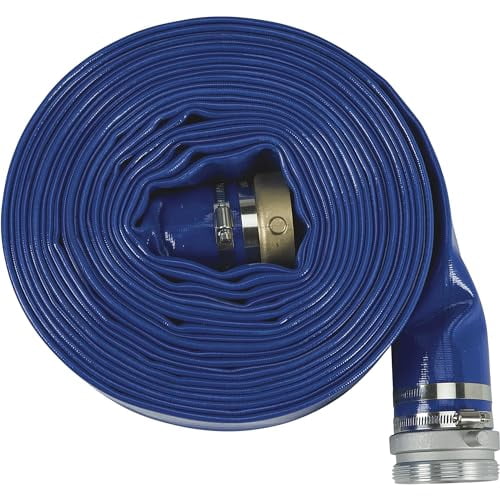 NorthStar Water Pump Discharge Hose, 3in. x 50ft. Max. PSI 70, PVC, Lay Flat Industrial-Grade Aluminum Couplings