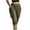 Army Green, variant on Capri Cargo Pants for Women Outdoor Hiking Knee Length Capris Elastic High Waisted Lightweight Summer Travel Pants with Pockets