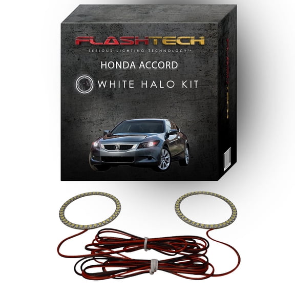 Flashtech White Angel Eye LED Headlight Halo kit for 2011-2012 Honda Accord Headlights