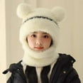 thumbnail image 4 of Bear Mask Hat, Love My Bear Hat & Ski Mask, 3 in 1 Plush Balaclava Ski Mask for Women & Men, Cute Winter Face Mask with Bear Ears, Windproof Hooded Scarf Hat, 4 of 7
