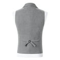 thumbnail image 5 of BVOFAR Men's Tweed Suit Vest Herringbone Wool Blend Waistcoats Retro Button Up V Neck Vests Wedding Groomsman Waistcoat Silver XXL, 5 of 7