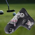 thumbnail image 1 of Cubierta de la cabeza del palo de golf shamjiam PU Golf Mallet Putter Head Cover Negro en forma de L, 1 of 9