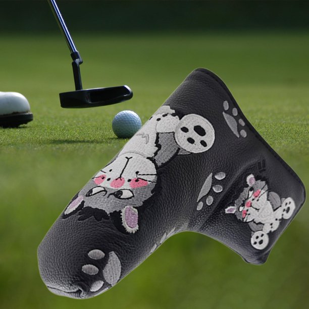 Funda de Cabeza de Putter de Golf Soledad PU Negro en forma de L