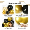 thumbnail image 3 of KiddiTouch Black and Gold Balloons Garland Arch Kit, 5 10 12 18inch Black Gold Confetti Latex Balloons for 2026 Graduation New Year Anniversary Birthday Party Decorations, 3 of 8