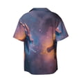 thumbnail image 6 of Lsque Watercolor Sky Dragon print Men's Cuban Collar Short Sleeve Shirt Summer Beachwear Casual Button Down Fashionable Vacation Leisure Shirt-Small, 6 of 7
