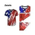 thumbnail image 4 of DYMADE Mens American Flag Short Sleeve Round Neck 4th July Patriotic T-shirts Top, 4 of 5