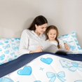 thumbnail image 2 of Erosebridal Love Heart Bowknot Bedding Comforter Set for Boys Girls, Cute Stars Print Full Bedding Set, Blue Reversible, 7 Pieces, 2 of 6