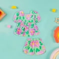 thumbnail image 4 of Otqutp Beach Outfits Set for 1 to 7 Years Toddler Baby Girls Outfits Flower Print Summer Outdoor Casual Fashion Beach Suit, 4 of 5