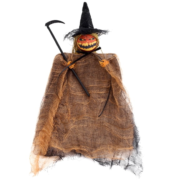 Halloween Decoration Scary Pumpkin Doll Hanging Decoration Haunted House Party Orange