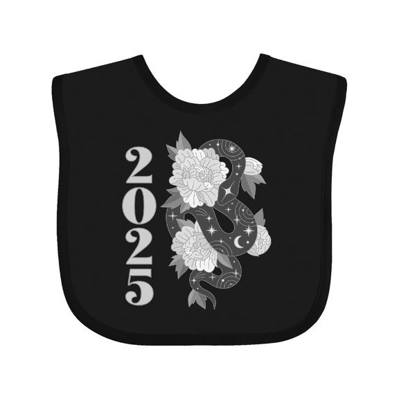 Inktastic 2025 Year of the Snake Chinese New Years Boys or Girls Baby Bib