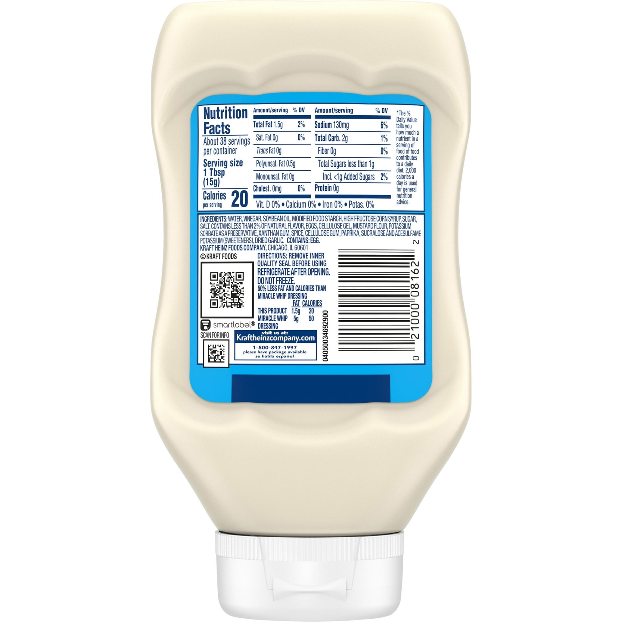 Miracle Whip Light Mayo-like Dressing 19 fl oz Bottle (Pack of 2)