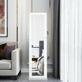 thumbnail image 4 of Costway Mirrored Jewelry Cabinet Lockable Standing Storage Organizer W/ Shelf, 4 of 10