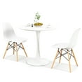 thumbnail image 1 of Gymax Ensemble de Salle à Manger 3 Pcs Table Ronde Moderne pour Petit Espace, 1 of 8