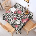 thumbnail image 2 of Pioneer Flower Floral Print Pattern Square Tablecloth,Waterproof Square Table Cover,Wipeable Spillproof Washable Table Cover for Home Kitchen Party Decor 60"x60"(152x152cm), 2 of 6