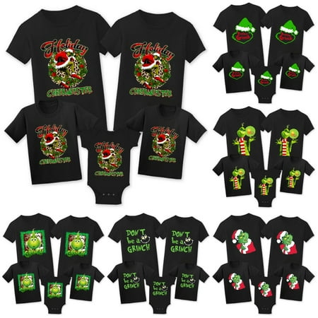 

Family Grinch Tshirts Casual Matching Family Christmas Family Gift Shirt Merry Christmas Family T-Shirts for Adults Kids Short Sleeve