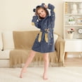 thumbnail image 3 of FORMRS Niños Bathrobe Unisex Hooded Robe Soft Plush Pajamas Sleepwear, Size 7-9T, Orange Cat Planet, 3 of 7