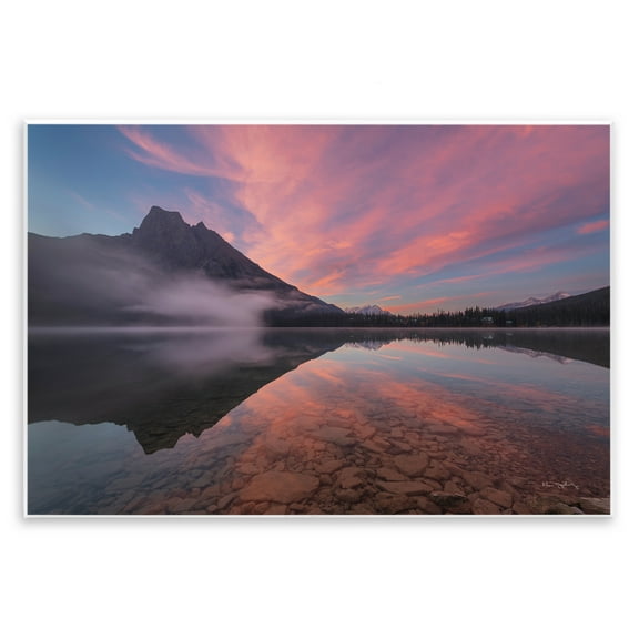 Stupell Industries Emerald Lake Sunset Landscape & Nature Photography Unframed Art Print Wall Art, 15 x 10