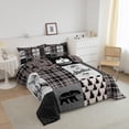 thumbnail image 2 of Rustic Lodge Bear Deer Comforter Set, Farmhouse Cabin Bedding Teens Adult Bedroom Decor, Retro Vintage Farm House Quilt Checkered Buffalo Plaid Patchwork Bedding Comforter Sets, Queen, 2 of 5
