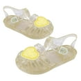 thumbnail image 4 of AJTQTH Jelly Sandals for Girls Cute Love Appliques Round Toe Hollowed Out Velcro Straps Sandals Gradiator Water Sandals Summer Casual Non-Slip Soft Soled Shoes Yellow 2-3Years, 4 of 8