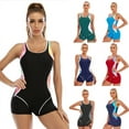 thumbnail image 2 of Swimsuits Female Swimwear 2023 Women's Sports One-Piece Suits Swimsuit Conservative Color Matching Backless, 2 of 7