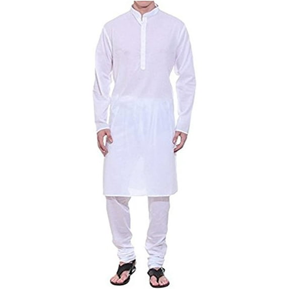 Royal Men's Cotton Kurta Pyjama Set (ROYAL_01_White_Medium)