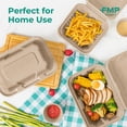 thumbnail image 7 of 100 Pack 9x6 Inch Compostable Bagasse Take Out Food Containers with Lids, 7 of 7