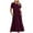 Wine, variant on Fjofpr Womens Dresses Plus Size Women's Summer Casual Short Sleeve Crewneck Dress Casual Flowy Tiered Maxi Beach Dress With Pockets Mint Green XXL