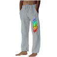 thumbnail image 2 of Puntoco Pantalones casuales largos para hombre, pantalones casuales con estampado de moda para hombre, cintura elástica con bolsillos, pantalones deportivos, 2 of 4