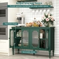 thumbnail image 3 of HLR 47.7" Modern Vintage Sideboards Buffet Cabinet with 4 Glass Door, Green, 3 of 6