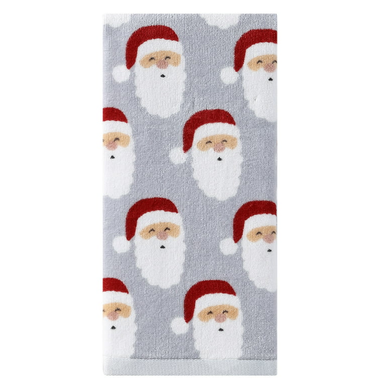Large Beach Towel, 30 x 60 Inch Towel, Bath Towel, Christmas Santa Print  Towel, Custom Holiday Winter Holly Leaf Designer Premium Towel