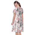 thumbnail image 2 of Bixox Robe d'Été à Manches Courtes pour Femmes Robe Ample Longueur Genou avec Poches-Paris, 2 of 7