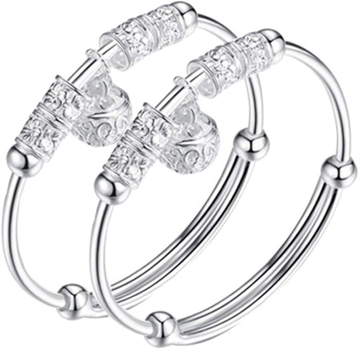 Details about   1Pair Silver Newborn Baby Bell Bangle Bracelet Health Somebody Loves CarvedDCP 