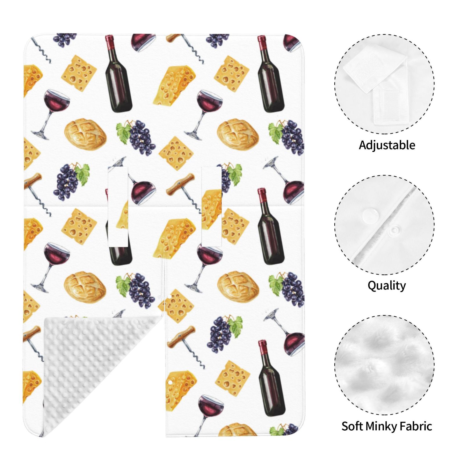 Car Seat Cover Baby - Wine Cheese grape Print Breathable Infant Car Seat Cover for Baby Carseat, Lightweight Comfort Baby Essentials Must Haves Newborn Stuff for Girl Boy