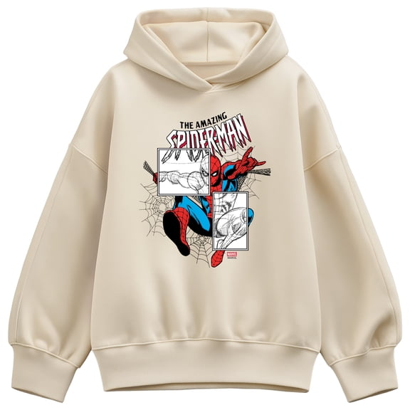 Marvel - Spider-Man Sketch Blocks Oversized Fleece Hoodie Sweatshirt