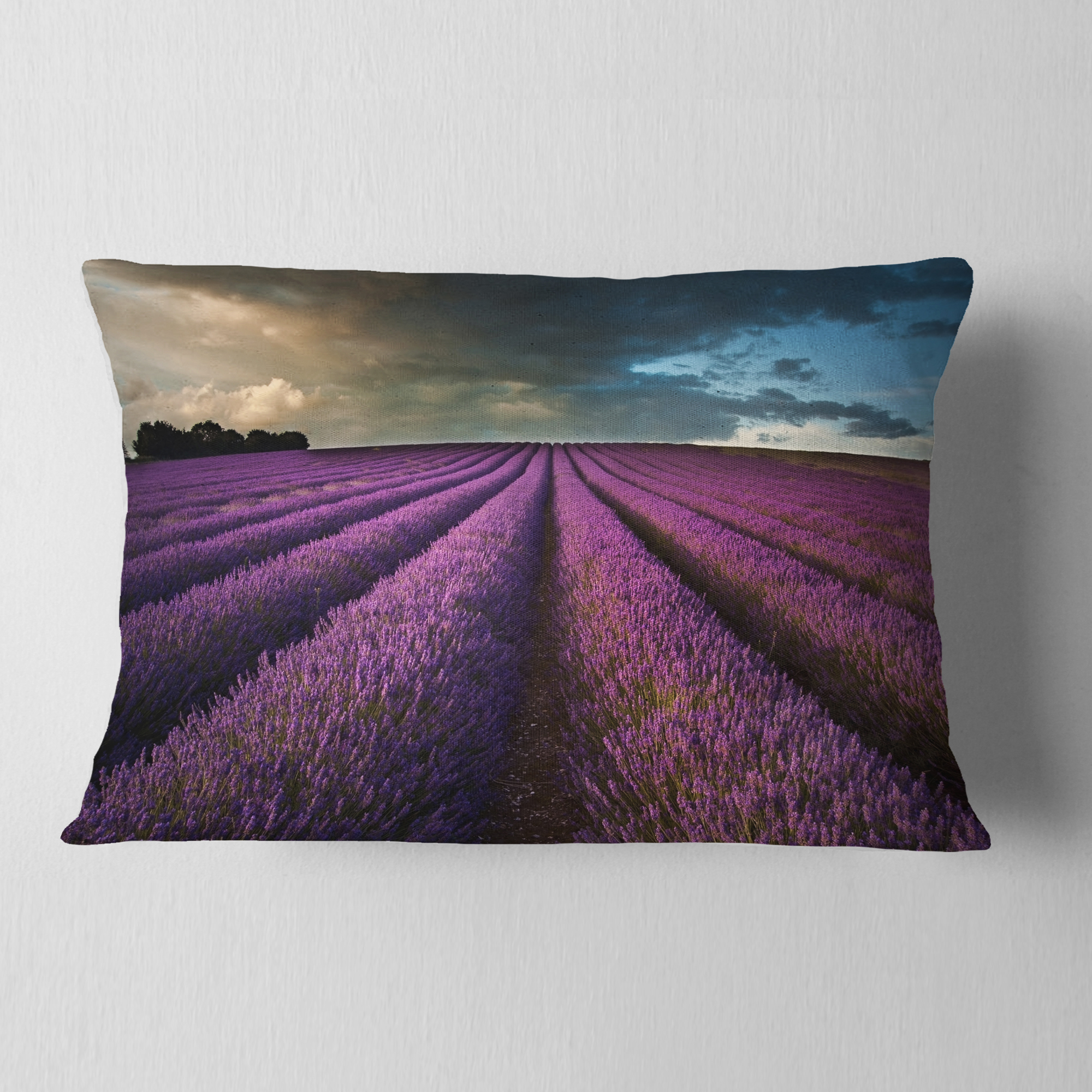 Designart 12" x 20" Purple Polyester Throw Pillow