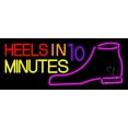 thumbnail image 1 of Heels In 10 Minutes LED Neon Sign 13 x 32 - inches, Black Square Cut Acrylic Backing, with Dimmer - Bright and Premium built indoor LED Neon Sign for store interior Décor, Storefront., 1 of 7