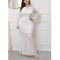 thumbnail image 2 of Eternatastic Lace Floral Fishtail Dresses For Women Midi Bodycon 3XL White, 2 of 6