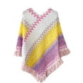 thumbnail image 2 of Clearance Baberdicy Shawl Wraps for Women Women Nationl Print Colourful Splice Poncho with Tassels Knitted Shawl Scarf Fringed Wraps for Women Sweater Tassel Hem Shawl Wrap, 2 of 4