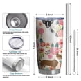 thumbnail image 6 of 20 Oz Chihuahua Dog and Flower Coffee Tumbler Double Wall Insulated Stainless Steel Water Bottle | Metal Reusable Thermoses Flask with Cup Cap | Leak & Sweat Proof with Anti-Dust Lid, 6 of 7