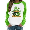 thumbnail image 2 of Craaazy Women's Cozy St. Patrick's Printed Crew Neck Long-Sleeved Loose Shirts Gifts, 2 of 5