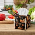 thumbnail image 4 of Psesaysky Square Tissue Box Cover - Waterproof PU Leather Tissues Cube Boxes Holder Aesthetic Thanksgiving Desk Decor for Room, Home & Office - Dachshund Pumpkin, 4 of 7