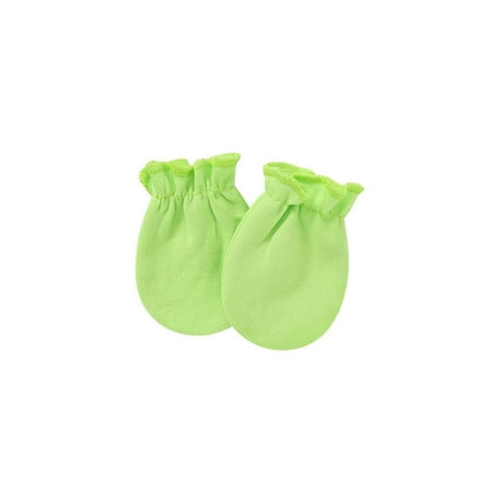 

1Pair Baby Anti-scratch Soft Cotton Gloves Newborn Solid Color Handguard Mittens