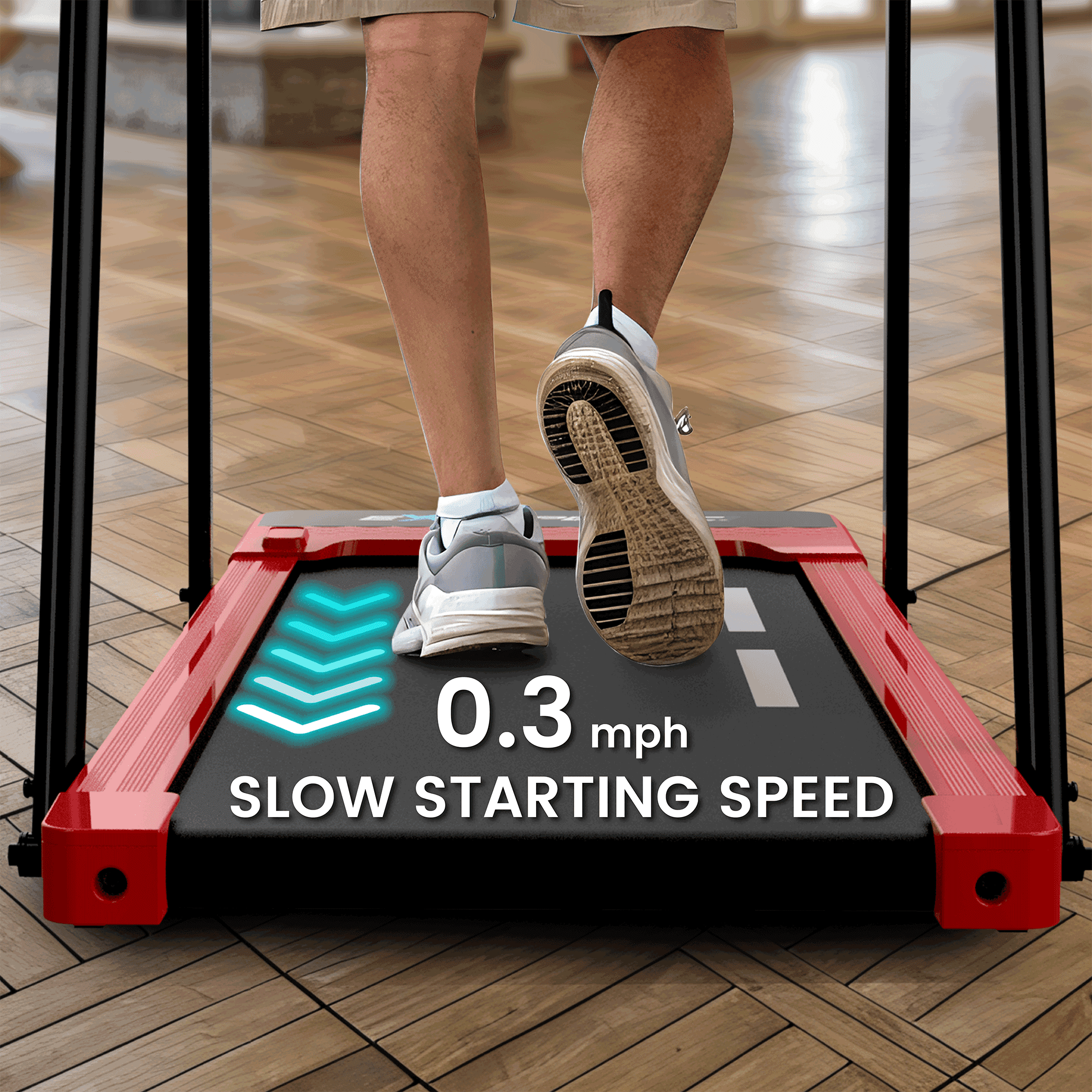 Exerpeutic 400 lb Weight Capacity, Recovery Treadmill, Full Length Safety Rails Walking Pad