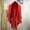 Red, variant on PoureLoom Women Faux Fur Collar Shawl Wraps Fringed Cardigan Cloak Coat Knitted Winter Capes B One Size