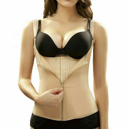 

FIEWESEY Women Fitness Waist Trainer Girdles Slimming Belt Waist Cincher Shapewear Vest Tummy Control Slimming Corset (Khaki XL)