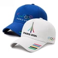 thumbnail image 2 of 2024 Paris Games PARIS Five Rings Commemorative Cap Outdoor Sun Visor Baseball Cap style 1Blue, 2 of 2