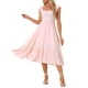 thumbnail image 1 of Vestido midi bohemio de tirantes con volantes y escote cuadrado para mujer INSPIRE CHIC en color rosa, talla S, 1 of 6