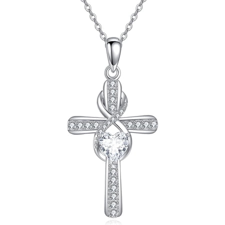 Cross Necklace 925 Sterling Silver Infinity Cross Necklace Cross Jewelry Gifts for Women